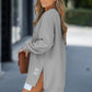 🔥Was soll ich morgen anziehen?🔥Langärmeliger Pullover mit Reißverschluss Schlitz Lässiges Sweatshirt Kleid