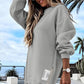 🔥Was soll ich morgen anziehen?🔥Langärmeliger Pullover mit Reißverschluss Schlitz Lässiges Sweatshirt Kleid