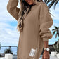 🔥Was soll ich morgen anziehen?🔥Langärmeliger Pullover mit Reißverschluss Schlitz Lässiges Sweatshirt Kleid