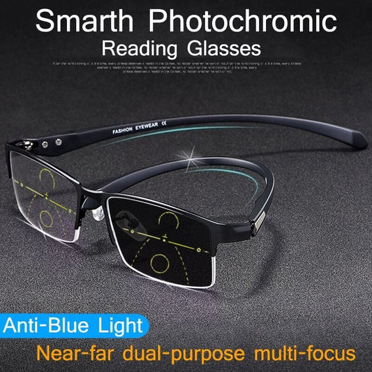 Titan-Multifokus-Lesebrille – Photochrom, Progressiv, Anti-Blaulicht