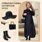 🌟49 % Rabatt!：Langärmeliges Kleid mit Mokkakragen und Kordelzug【kostenloser Versand】