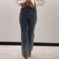 👖Bis zu 49 % Rabatt!✨Damen Jeans mit glänzenden Strasssteinen und schickem Schlitz✨