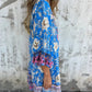 Lässiges Kleid mit Blumenmuster, V-Ausschnitt und Knopfleiste
