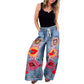 💖Damen-Freizeithose aus Imitat-Denim mit Kordelzug