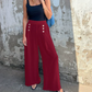 Lockere Hose mit weitem Bein und elastischer Taille
