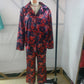 Frauen Floral Bedrucktes Langarm Pyjama Oberteil & Hose Zwei-Teile-Set