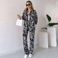 2025 neuer Stil, elegantes Damen Hemd und Hose 2-teiliges Set, Zebra-Print