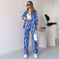 2025 neuer Stil, elegantes Damen Hemd und Hose 2-teiliges Set, Zebra-Print