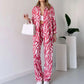 2025 neuer Stil, elegantes Damen Hemd und Hose 2-teiliges Set, Zebra-Print