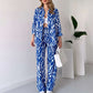 2025 neuer Stil, elegantes Damen Hemd und Hose 2-teiliges Set, Zebra-Print