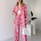 2025 neuer Stil, elegantes Damen Hemd und Hose 2-teiliges Set, Zebra-Print