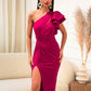 💃Bis zu 49 % Rabatt!🌟One-Shoulder-Kleid mit Cut-Out und Rüschenärmeln