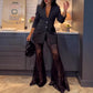 💖Limitierte Zeitaktion 50% RABATT💖 Stylisches Blazer & Durchsichtige Flared-Hosen 2-Teiliges Set