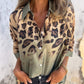 🍁Button-Down-Hemd mit Leopardenmuster für Damen