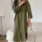 👗Maximal 50 % Rabatt💖 Einfarbiges, atmungsaktives Button-Down-Überkleid mit Revers