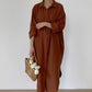 👗Maximal 50 % Rabatt💖 Einfarbiges, atmungsaktives Button-Down-Überkleid mit Revers
