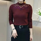 Halbhoher Kragen Cutout Mode Warmes Top
