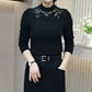 Halbhoher Kragen Cutout Mode Warmes Top