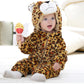 Niedliche Flanell-Babystrampler im Tierdesign