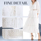 Boho Midi-Kleid mit V-Ausschnitt in Weiß