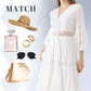 Boho Midi-Kleid mit V-Ausschnitt in Weiß