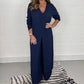 Damen Zweiteiliges Set mit Langem Oberteil und Weiten Hosen