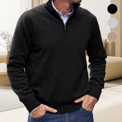 Herren Basic-Pullover mit Reißverschluss
