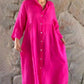 Lockeres Hemdkleid aus Baumwolle und Leinen
