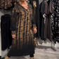 Frauen Loose V-Ausschnitt Leopardenmuster Lange Kleid