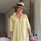 🌼Bezauberndes, lockeres Kleid mit Schlitz in leuchtendem Gelb