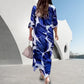 49 % Rabatt!🌟Langärmeliges Maxikleid mit Blumenprint und Revers