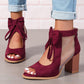 Offene Damen-Schleifen-Sandalen mit klobigem Absatz(👠50 % Rabatt!)