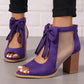 Offene Damen-Schleifen-Sandalen mit klobigem Absatz(👠50 % Rabatt!)
