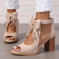 Offene Damen-Schleifen-Sandalen mit klobigem Absatz(👠50 % Rabatt!)