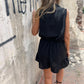 Damen Romper mit Gürtel und Knopfleiste