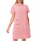 Damen Elegantes Tweed-Kleid mit Kurzen Ärmeln
