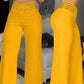 Lässige Damenhose mit weitem Bein und hoher Taille