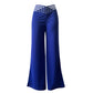 Lässige Damenhose mit weitem Bein und hoher Taille
