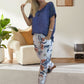 💐Zweiteiliges Set für Damen - Unifarbenes Hemd aus Baumwolle und Leinen und lässige Hose mit Blumenmuster👚👖