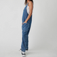 Damen Lässige V-Ausschnitt Lange Denim-Overalls