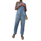Damen Lässige V-Ausschnitt Lange Denim-Overalls