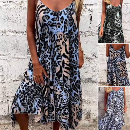 50 % Rabatt!🌟Leopardenmuster Spaghetti-Maxikleid