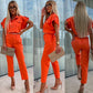 Modischer Einfarbiger Jumpsuit mit Taschen