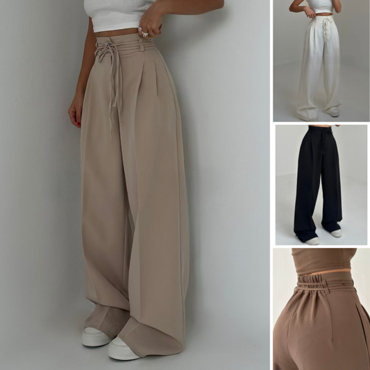 Einfarbige Hose mit hoher Taille und geradem Bein für Damen(⭐50 % Rabatt!)