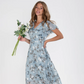 🌺Sommer Heißer Verkauf 50% Rabatt🍃Kurzärmeliges langes Kleid mit Blumendruck👗