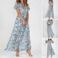 🌺Sommer Heißer Verkauf 50% Rabatt🍃Kurzärmeliges langes Kleid mit Blumendruck👗