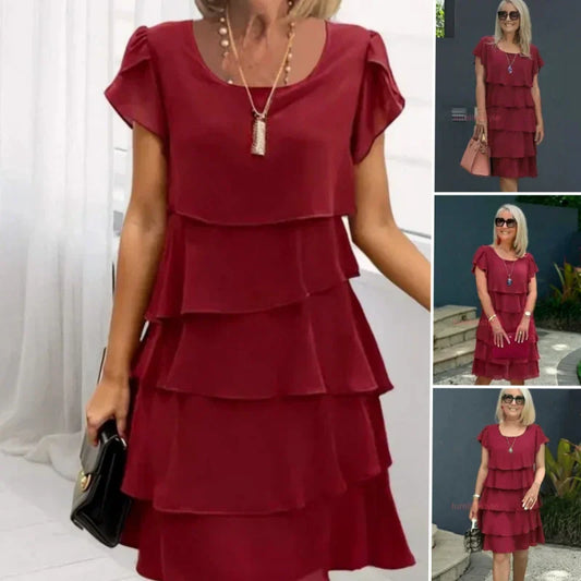 🔥HEISSER VERKAUF 50 % RABATT🔥 Damen Freizeitkleid mit Wellenvolants.