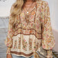 🌷Frühling Vorverkauf 49% Rabatt🍃Damenmode bedrucktes Langarmshirt mit V-Ausschnitt