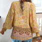 🌷Frühling Vorverkauf 49% Rabatt🍃Damenmode bedrucktes Langarmshirt mit V-Ausschnitt