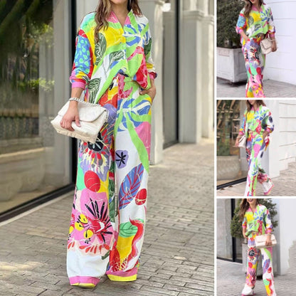 🩷Heiße Verkäufe 50% OFF🩷Damen zweiteiliges Set mit lebendigem Muster